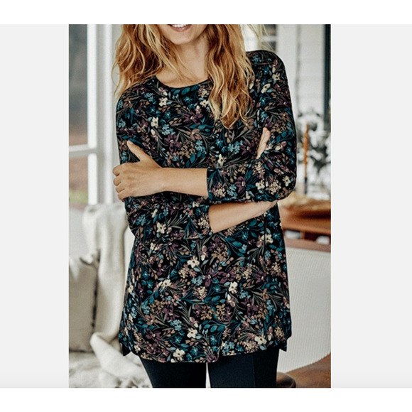 J Jill Tunic Womens SMALL Simply Supima Top Boho Cottage Summer Lightweight - Picture 2 of 11